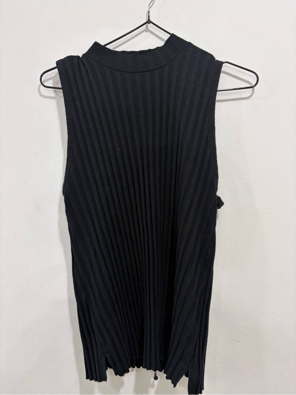 a new day Black Sleeveless Mock Neck Pleated Tank